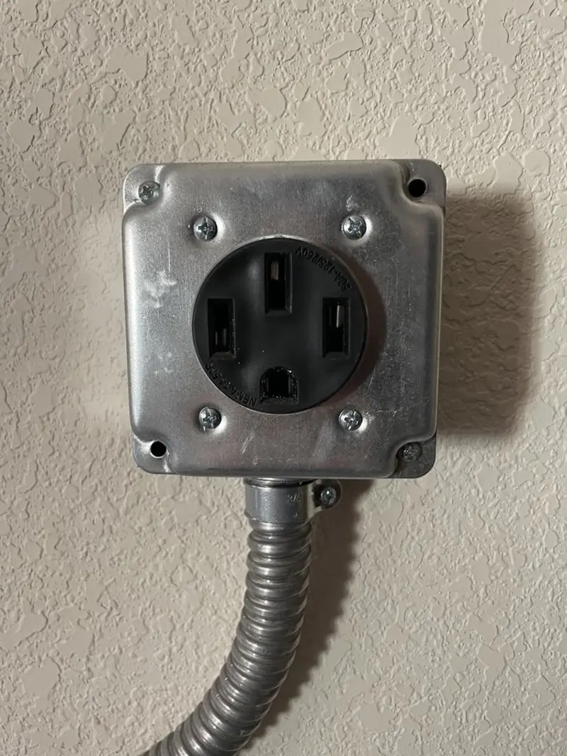 NEMA 14-50 outlet installed for Smart Home Electrical in Yountville